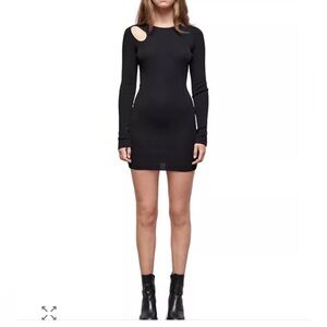 Kooples Elegant Black Cut-Out Knit Dress